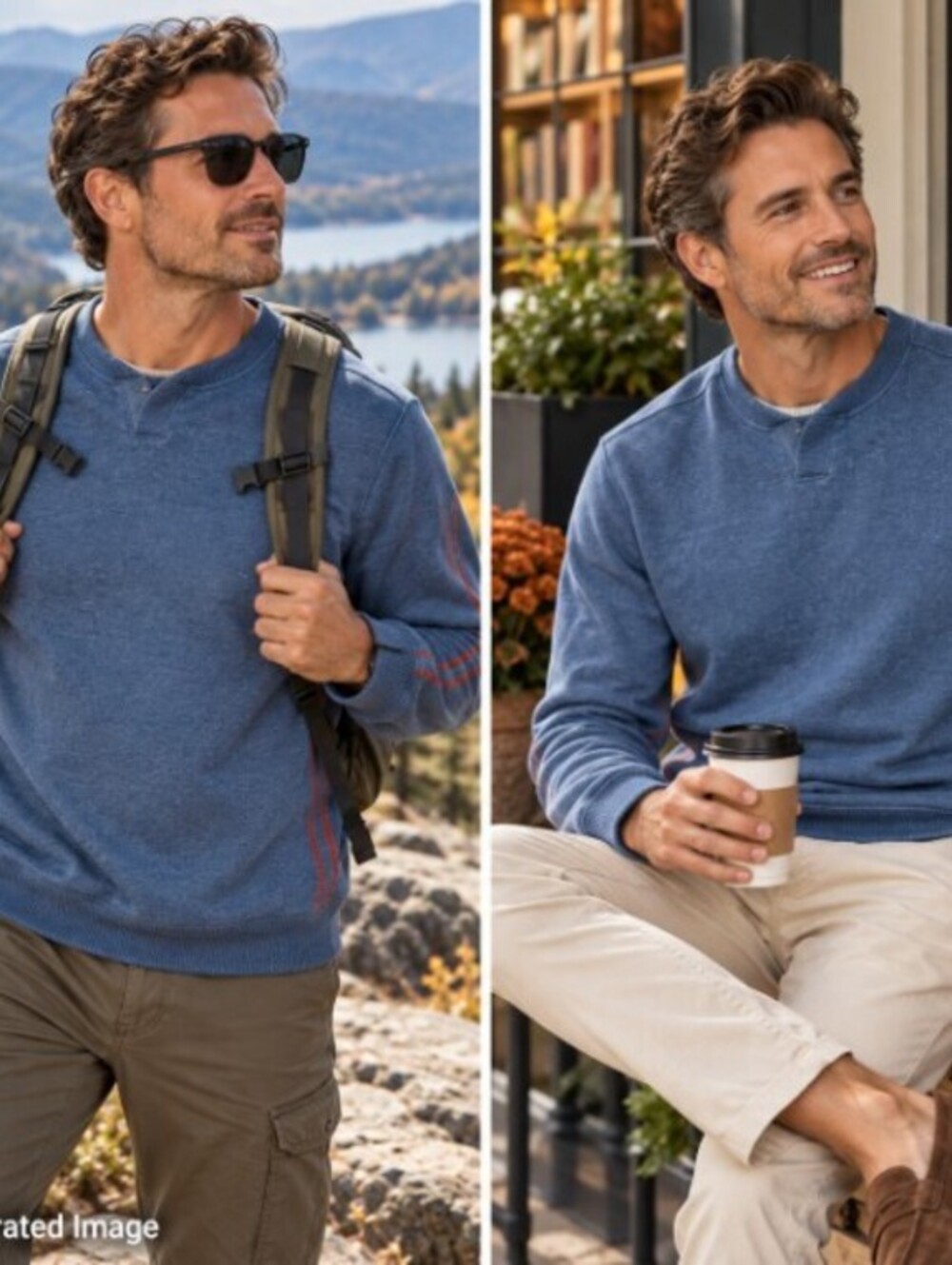 Tommy Bahama Mens M Blue Pullover Sweatshirt Hiking Gorpcore Outdoor Casual